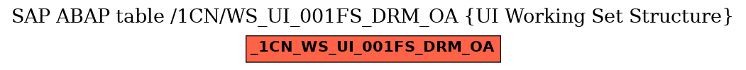 E-R Diagram for table /1CN/WS_UI_001FS_DRM_OA (UI Working Set Structure)