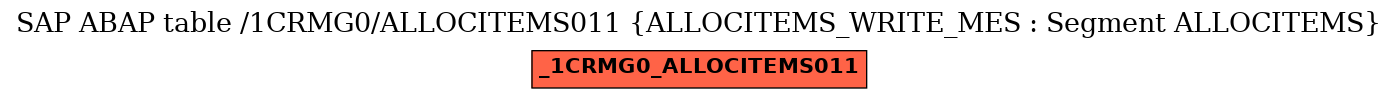 E-R Diagram for table /1CRMG0/ALLOCITEMS011 (ALLOCITEMS_WRITE_MES : Segment ALLOCITEMS)