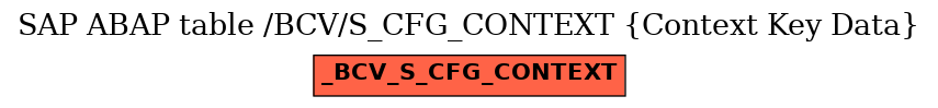E-R Diagram for table /BCV/S_CFG_CONTEXT (Context Key Data)
