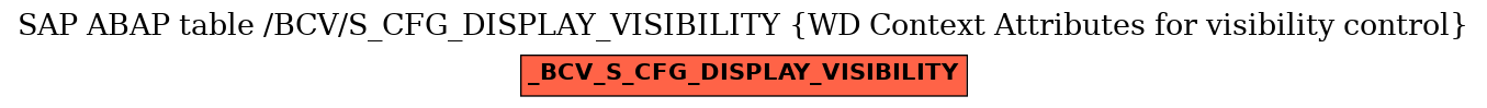 E-R Diagram for table /BCV/S_CFG_DISPLAY_VISIBILITY (WD Context Attributes for visibility control)