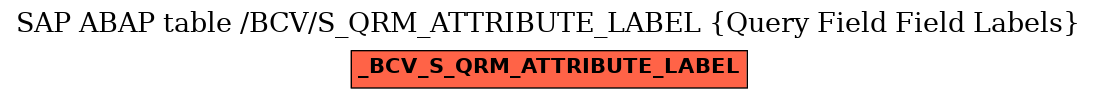 E-R Diagram for table /BCV/S_QRM_ATTRIBUTE_LABEL (Query Field Field Labels)