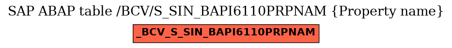 E-R Diagram for table /BCV/S_SIN_BAPI6110PRPNAM (Property name)