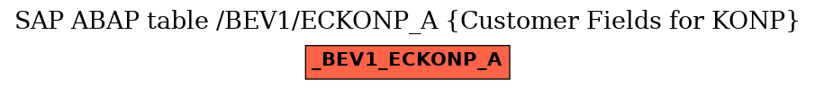 E-R Diagram for table /BEV1/ECKONP_A (Customer Fields for KONP)