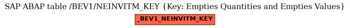 E-R Diagram for table /BEV1/NEINVITM_KEY (Key: Empties Quantities and Empties Values)