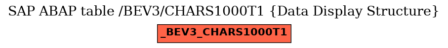 E-R Diagram for table /BEV3/CHARS1000T1 (Data Display Structure)