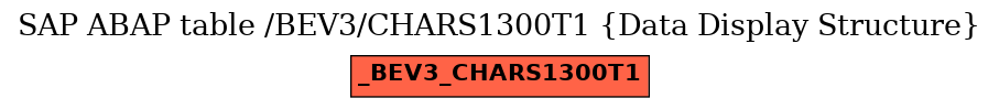 E-R Diagram for table /BEV3/CHARS1300T1 (Data Display Structure)