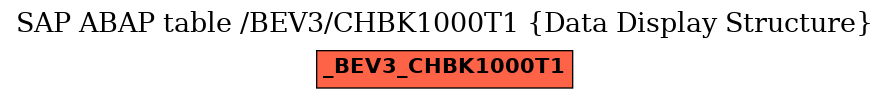 E-R Diagram for table /BEV3/CHBK1000T1 (Data Display Structure)