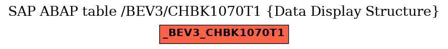 E-R Diagram for table /BEV3/CHBK1070T1 (Data Display Structure)