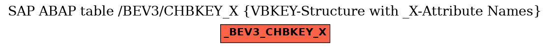 E-R Diagram for table /BEV3/CHBKEY_X (VBKEY-Structure with _X-Attribute Names)