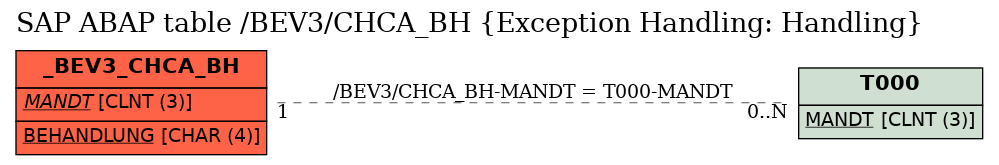 E-R Diagram for table /BEV3/CHCA_BH (Exception Handling: Handling)