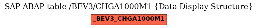 E-R Diagram for table /BEV3/CHGA1000M1 (Data Display Structure)