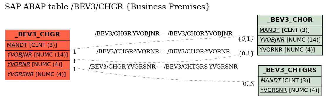 E-R Diagram for table /BEV3/CHGR (Business Premises)