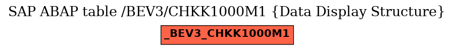 E-R Diagram for table /BEV3/CHKK1000M1 (Data Display Structure)
