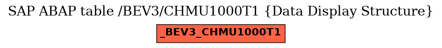 E-R Diagram for table /BEV3/CHMU1000T1 (Data Display Structure)