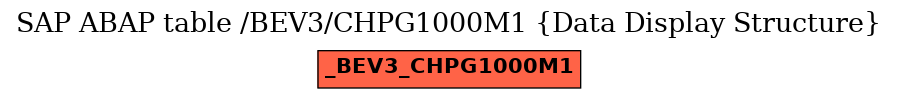 E-R Diagram for table /BEV3/CHPG1000M1 (Data Display Structure)