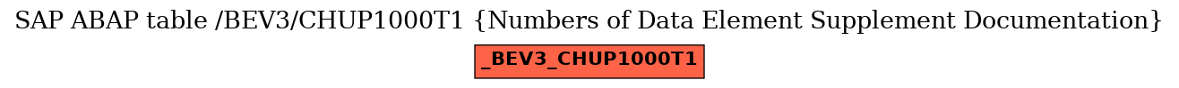 E-R Diagram for table /BEV3/CHUP1000T1 (Numbers of Data Element Supplement Documentation)