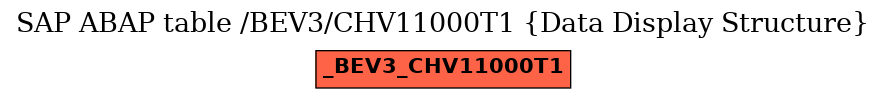 E-R Diagram for table /BEV3/CHV11000T1 (Data Display Structure)