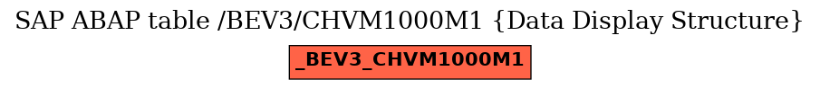 E-R Diagram for table /BEV3/CHVM1000M1 (Data Display Structure)