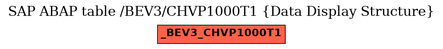 E-R Diagram for table /BEV3/CHVP1000T1 (Data Display Structure)