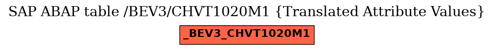 E-R Diagram for table /BEV3/CHVT1020M1 (Translated Attribute Values)