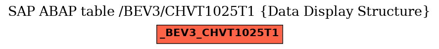 E-R Diagram for table /BEV3/CHVT1025T1 (Data Display Structure)