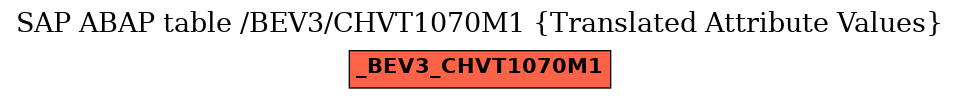 E-R Diagram for table /BEV3/CHVT1070M1 (Translated Attribute Values)