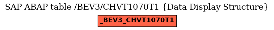 E-R Diagram for table /BEV3/CHVT1070T1 (Data Display Structure)