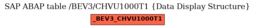 E-R Diagram for table /BEV3/CHVU1000T1 (Data Display Structure)