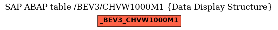 E-R Diagram for table /BEV3/CHVW1000M1 (Data Display Structure)