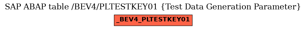 E-R Diagram for table /BEV4/PLTESTKEY01 (Test Data Generation Parameter)