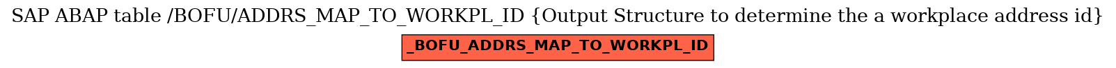 E-R Diagram for table /BOFU/ADDRS_MAP_TO_WORKPL_ID (Output Structure to determine the a workplace address id)