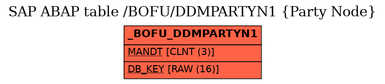 E-R Diagram for table /BOFU/DDMPARTYN1 (Party Node)
