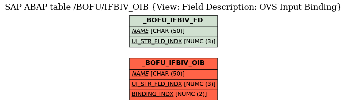 E-R Diagram for table /BOFU/IFBIV_OIB (View: Field Description: OVS Input Binding)