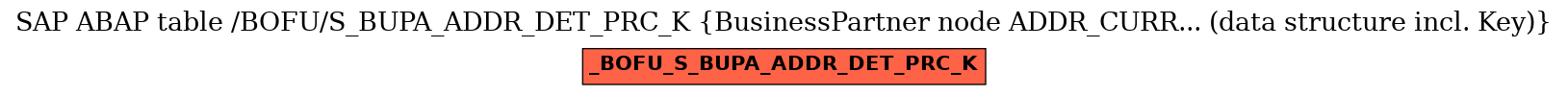 E-R Diagram for table /BOFU/S_BUPA_ADDR_DET_PRC_K (BusinessPartner node ADDR_CURR... (data structure incl. Key))