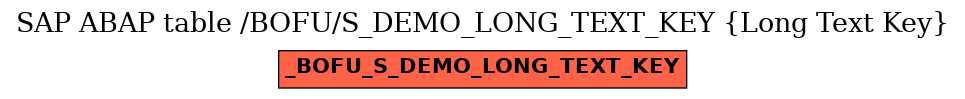 E-R Diagram for table /BOFU/S_DEMO_LONG_TEXT_KEY (Long Text Key)
