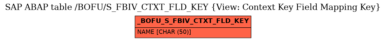 E-R Diagram for table /BOFU/S_FBIV_CTXT_FLD_KEY (View: Context Key Field Mapping Key)