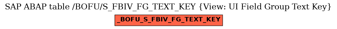 E-R Diagram for table /BOFU/S_FBIV_FG_TEXT_KEY (View: UI Field Group Text Key)