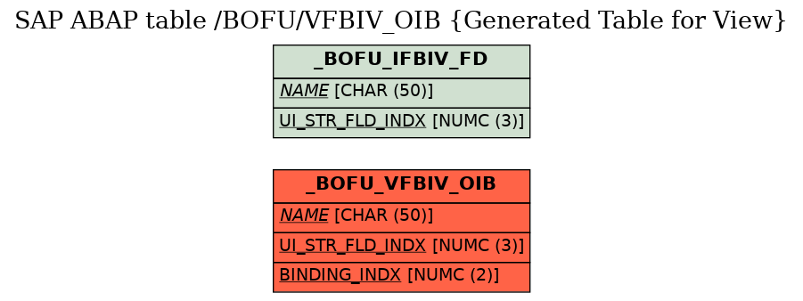 E-R Diagram for table /BOFU/VFBIV_OIB (Generated Table for View)