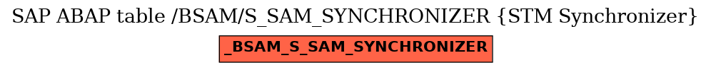 E-R Diagram for table /BSAM/S_SAM_SYNCHRONIZER (STM Synchronizer)