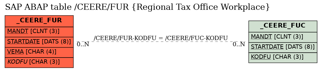 E-R Diagram for table /CEERE/FUR (Regional Tax Office Workplace)