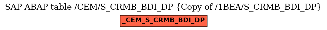 E-R Diagram for table /CEM/S_CRMB_BDI_DP (Copy of /1BEA/S_CRMB_BDI_DP)
