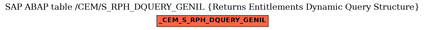 E-R Diagram for table /CEM/S_RPH_DQUERY_GENIL (Returns Entitlements Dynamic Query Structure)