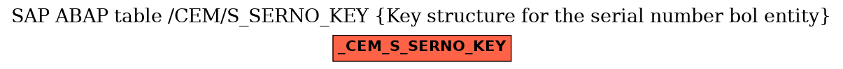 E-R Diagram for table /CEM/S_SERNO_KEY (Key structure for the serial number bol entity)