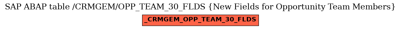 E-R Diagram for table /CRMGEM/OPP_TEAM_30_FLDS (New Fields for Opportunity Team Members)