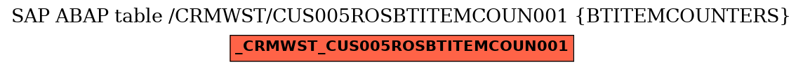 E-R Diagram for table /CRMWST/CUS005ROSBTITEMCOUN001 (BTITEMCOUNTERS)