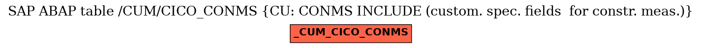 E-R Diagram for table /CUM/CICO_CONMS (CU: CONMS INCLUDE (custom. spec. fields  for constr. meas.))