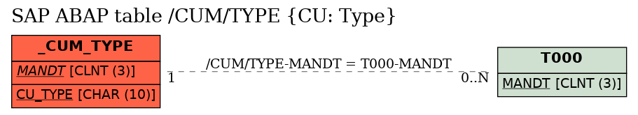 E-R Diagram for table /CUM/TYPE (CU: Type)