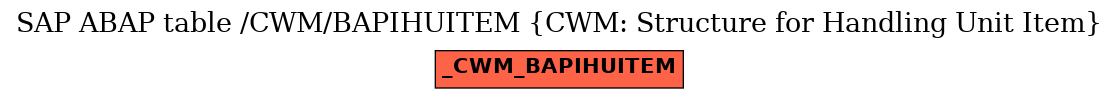 E-R Diagram for table /CWM/BAPIHUITEM (CWM: Structure for Handling Unit Item)