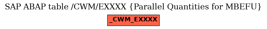 E-R Diagram for table /CWM/EXXXX (Parallel Quantities for MBEFU)