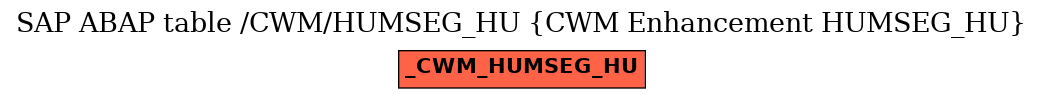 E-R Diagram for table /CWM/HUMSEG_HU (CWM Enhancement HUMSEG_HU)